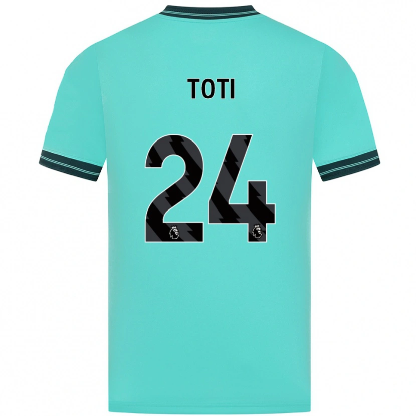 Danxen Criança Camisola Toti #24 Azul Celeste Verde Alternativa 2025/26 Camisa