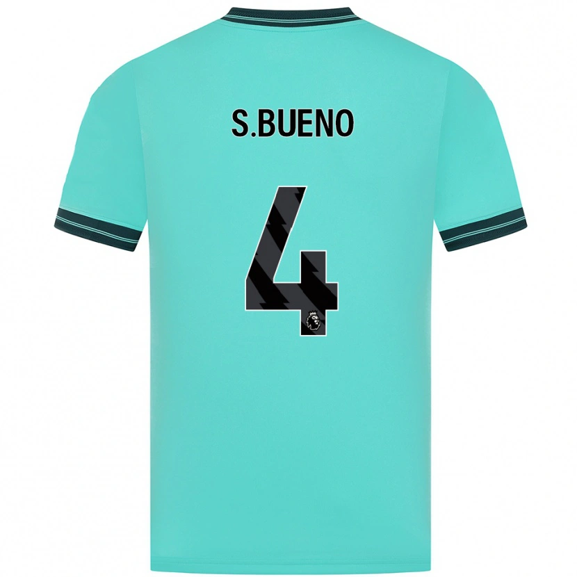 Danxen Criança Camisola Santiago Bueno #4 Azul Celeste Verde Alternativa 2025/26 Camisa