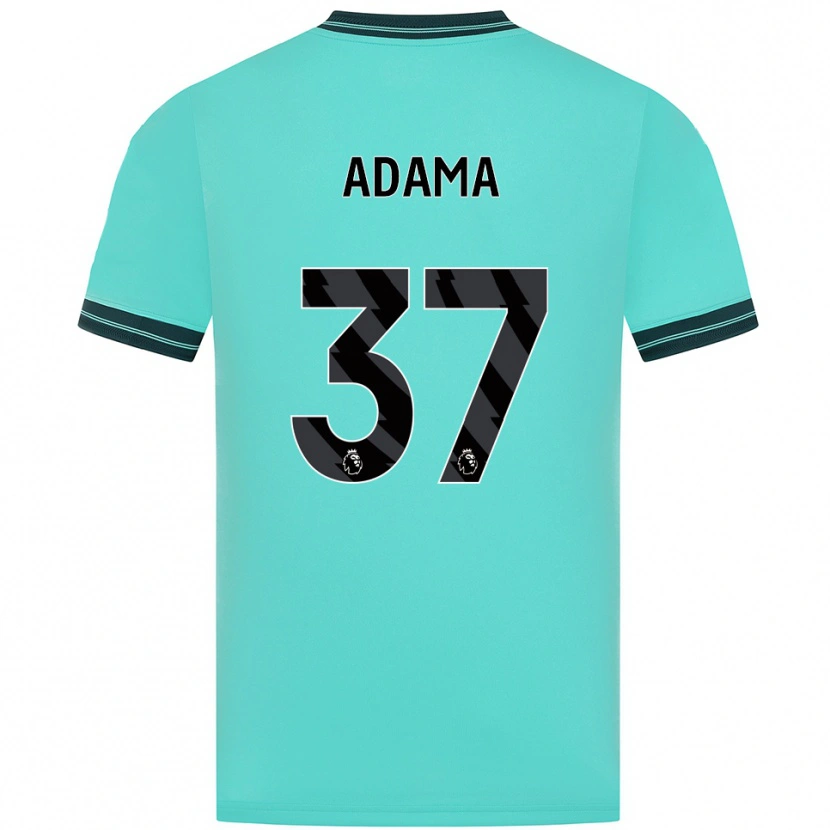 Danxen Criança Camisola Adama Traore #37 Azul Celeste Verde Alternativa 2025/26 Camisa
