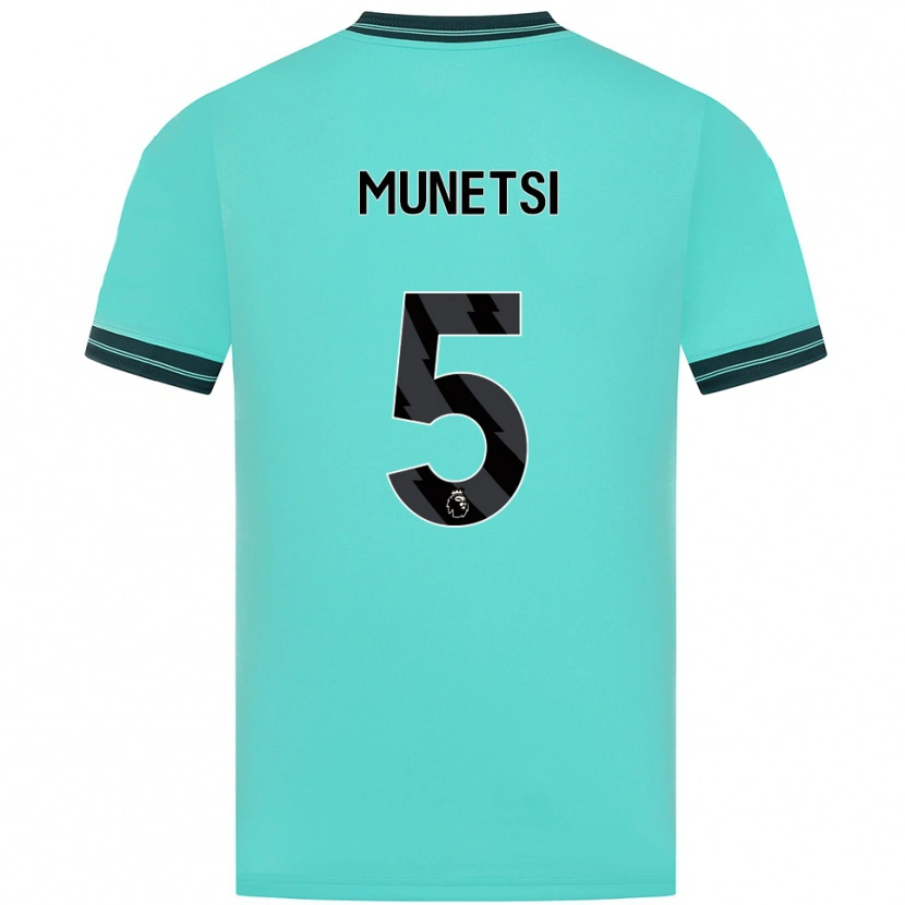 Danxen Criança Camisola Marshall Munetsi #5 Azul Celeste Verde Alternativa 2025/26 Camisa