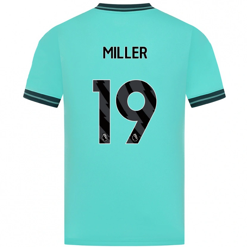 Danxen Criança Camisola Ali Miller #19 Azul Celeste Verde Alternativa 2025/26 Camisa