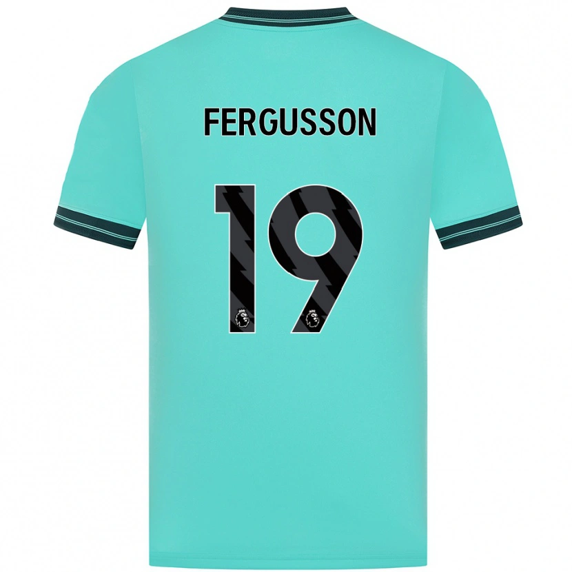 Danxen Criança Camisola Liv Fergusson #19 Azul Celeste Verde Alternativa 2025/26 Camisa