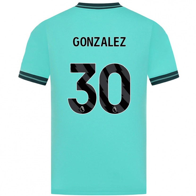 Danxen Criança Camisola Enso González #30 Azul Celeste Verde Alternativa 2025/26 Camisa