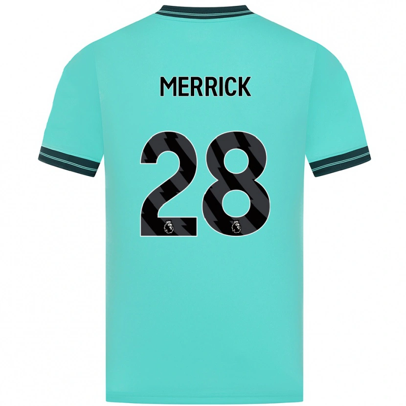 Danxen Criança Camisola Beth Merrick #28 Azul Celeste Verde Alternativa 2025/26 Camisa