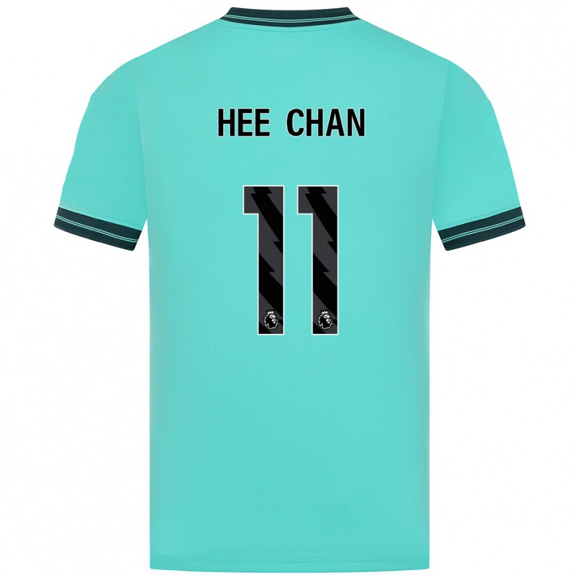 Danxen Criança Camisola Hee-Chan Hwang #11 Azul Celeste Verde Alternativa 2025/26 Camisa