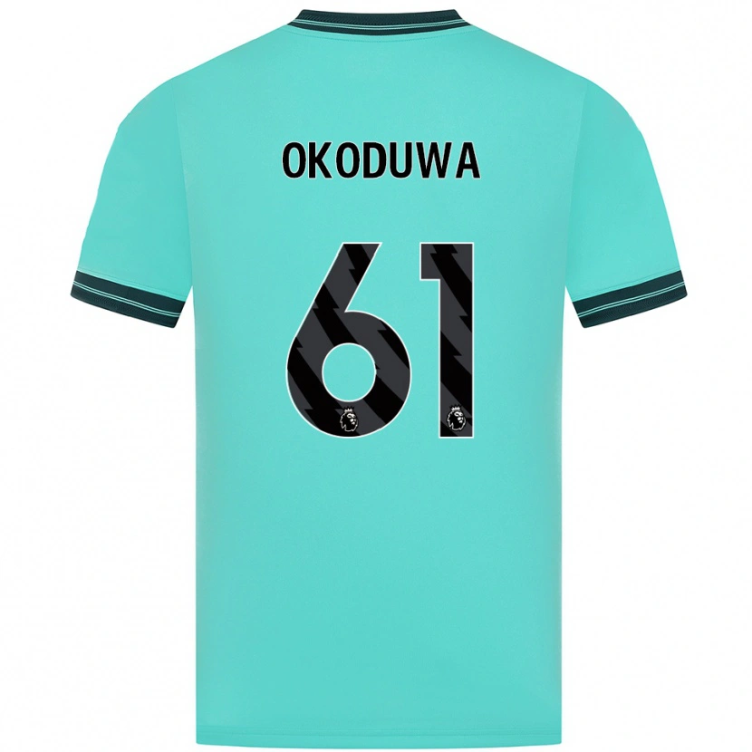 Danxen Criança Camisola Wesley Okoduwa #61 Azul Celeste Verde Alternativa 2025/26 Camisa