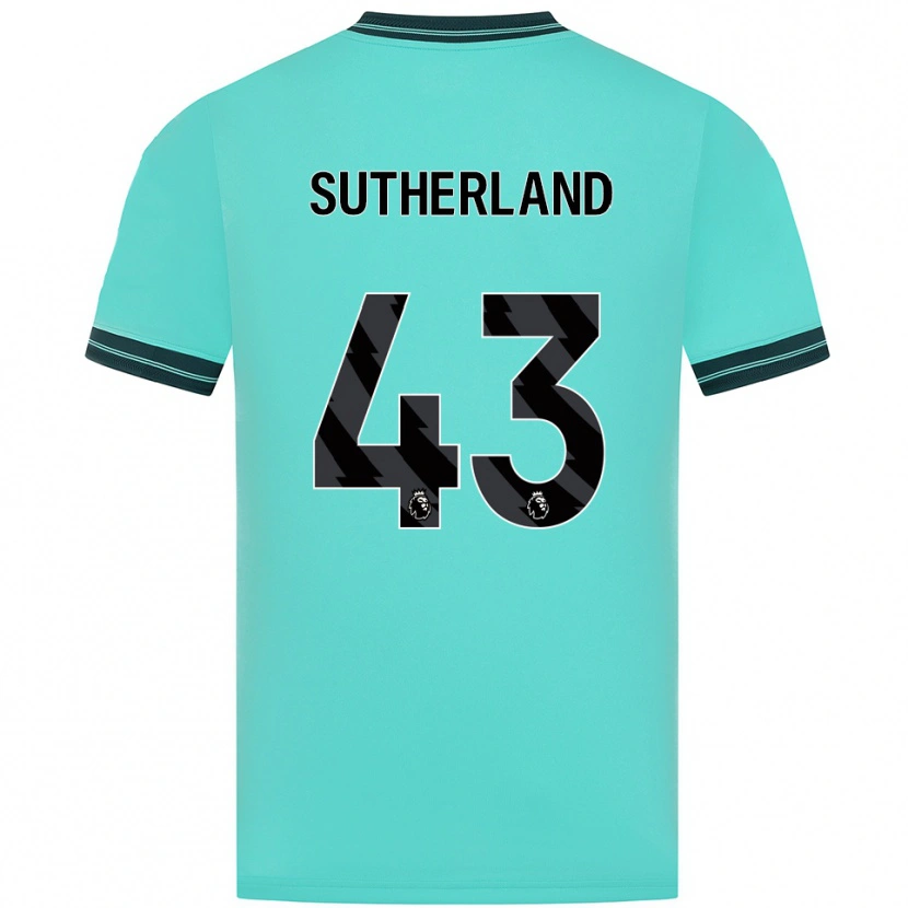 Danxen Criança Camisola Ethan Sutherland #43 Azul Celeste Verde Alternativa 2025/26 Camisa