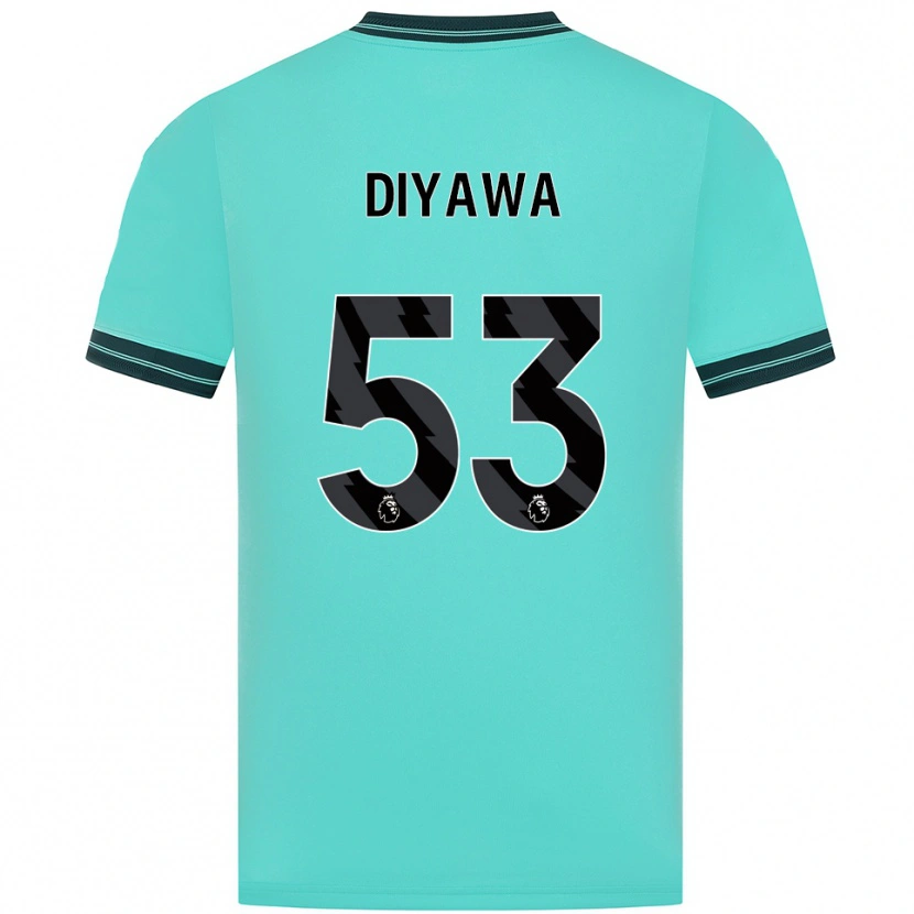 Danxen Criança Camisola Aaron Keto Diyawa #53 Azul Celeste Verde Alternativa 2025/26 Camisa
