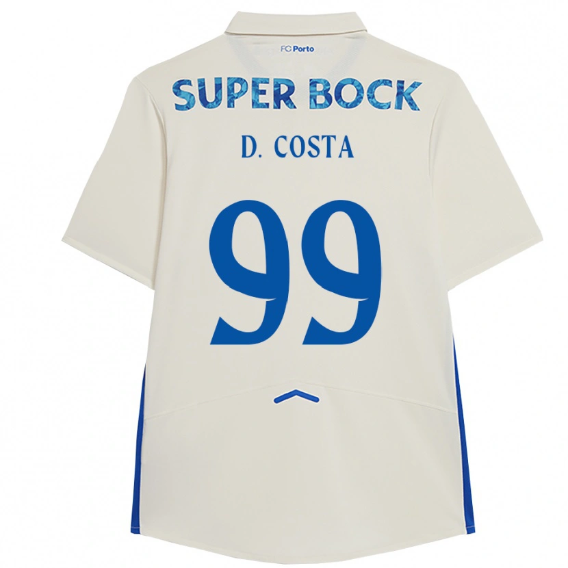 Danxen Criança Camisola Diogo Costa #99 Branco Azul Terceiro 2025/26 Camisa