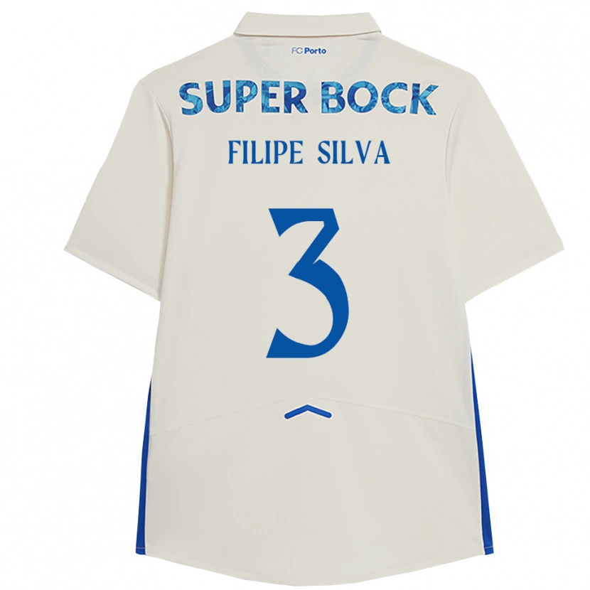 Danxen Criança Camisola Filipe Silva #3 Branco Azul Terceiro 2025/26 Camisa