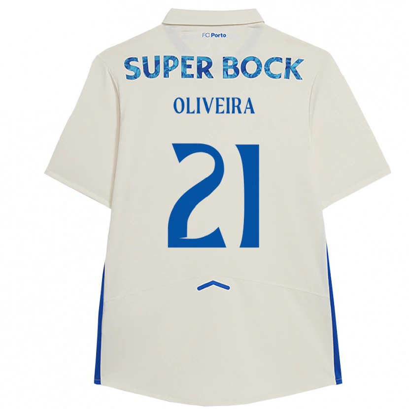 Danxen Criança Camisola Gonçalo Oliveira #21 Branco Azul Terceiro 2025/26 Camisa
