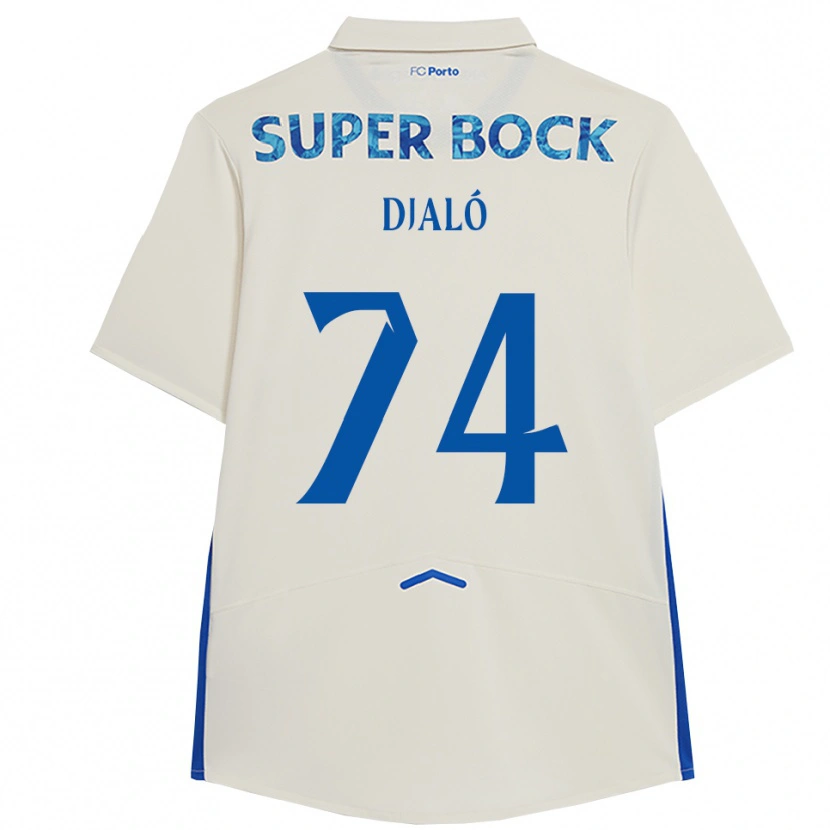 Danxen Criança Camisola Ussumane Djaló #74 Branco Azul Terceiro 2025/26 Camisa