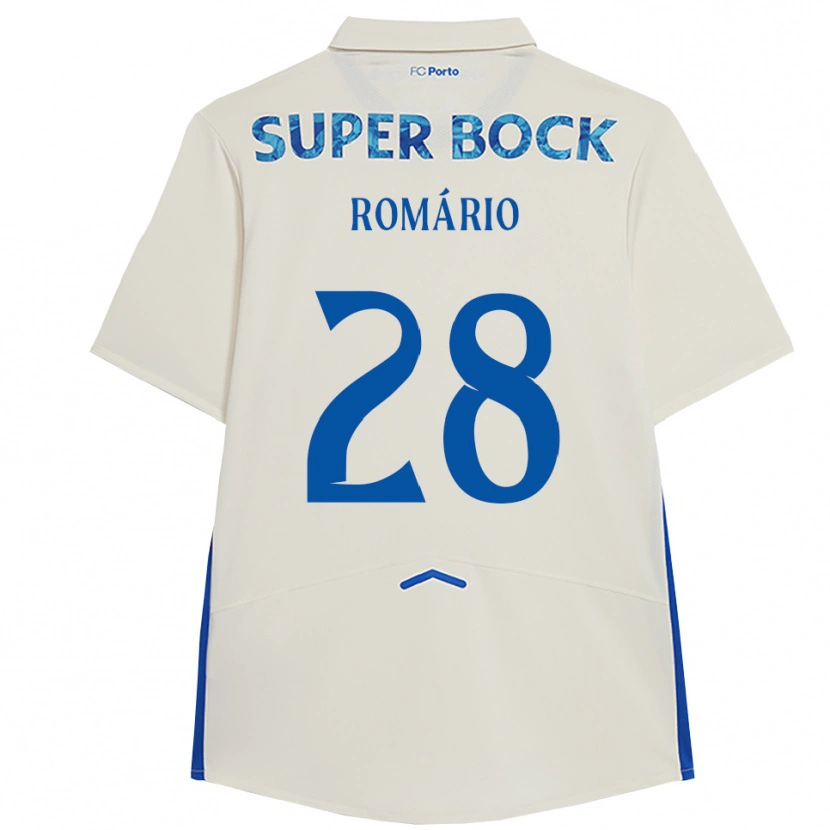 Danxen Criança Camisola Romário Baró #28 Branco Azul Terceiro 2025/26 Camisa