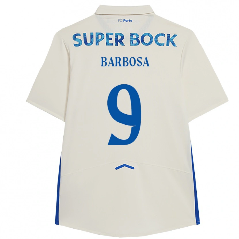 Danxen Criança Camisola Rodrigo Barbosa #9 Branco Azul Terceiro 2025/26 Camisa