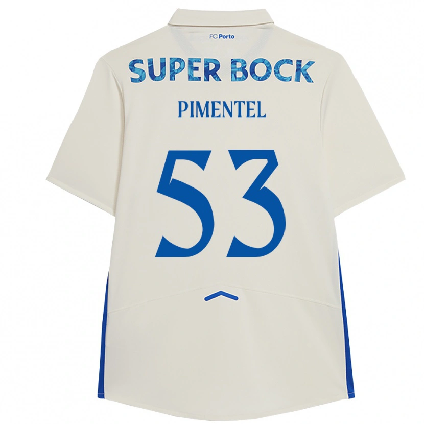 Danxen Criança Camisola Eric Pimentel #53 Branco Azul Terceiro 2025/26 Camisa