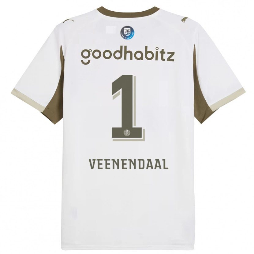Danxen Criança Camisola Sari Van Veenendaal #1 Branco Cinza Terceiro 2025/26 Camisa