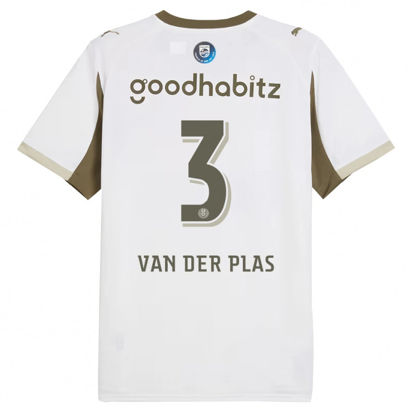 Danxen Criança Camisola Sven Van Der Plas #3 Branco Cinza Terceiro 2025/26 Camisa