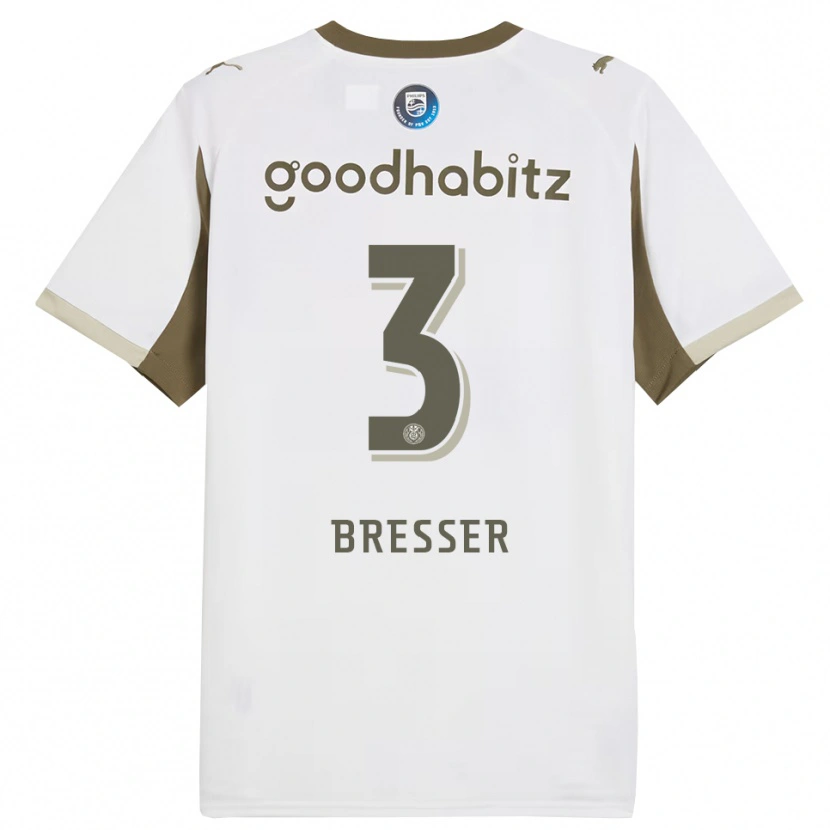 Danxen Criança Camisola Michael Bresser #3 Branco Cinza Terceiro 2025/26 Camisa