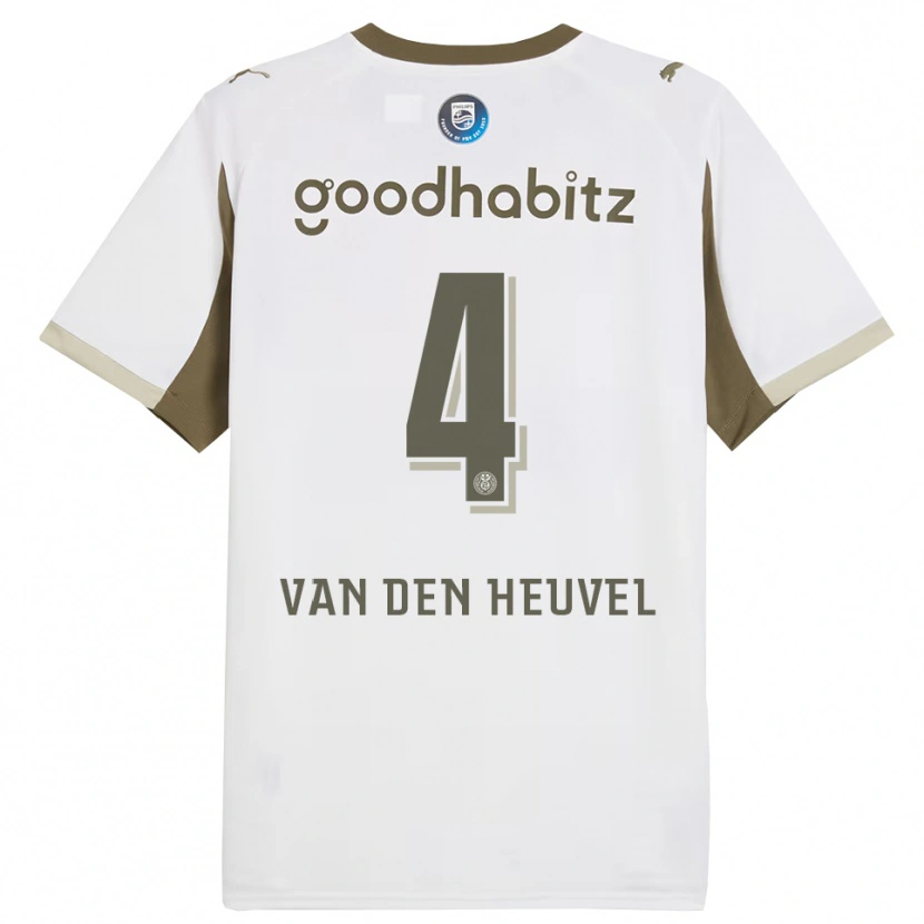 Danxen Criança Camisola Tim Van Den Heuvel #4 Branco Cinza Terceiro 2025/26 Camisa