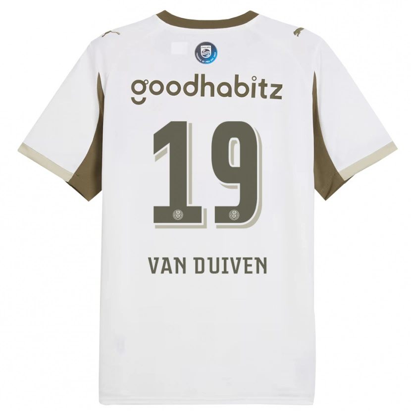 Danxen Criança Camisola Jason Van Duiven #19 Branco Cinza Terceiro 2025/26 Camisa