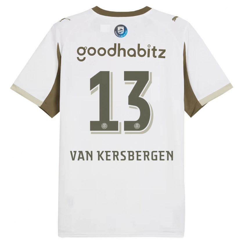 Danxen Criança Camisola Sander Van Kersbergen #13 Branco Cinza Terceiro 2025/26 Camisa