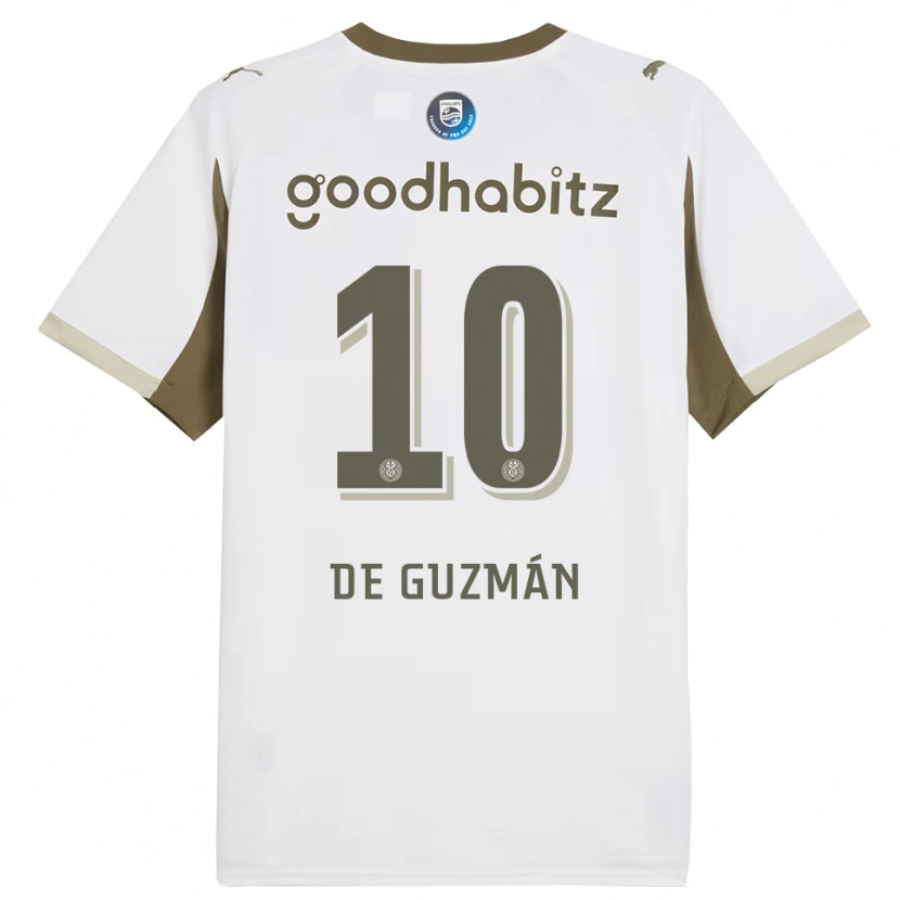 Danxen Criança Camisola Jaden De Guzmán #10 Branco Cinza Terceiro 2025/26 Camisa