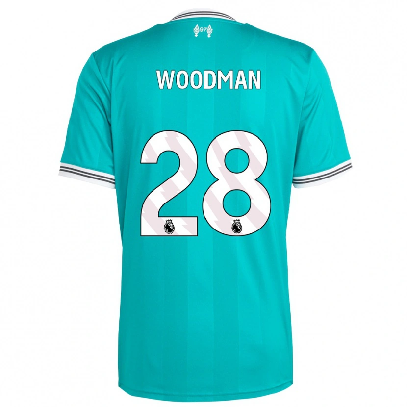 Danxen Criança Camisola Freddie Woodman #28 Verde Branco Terceiro 2025/26 Camisa