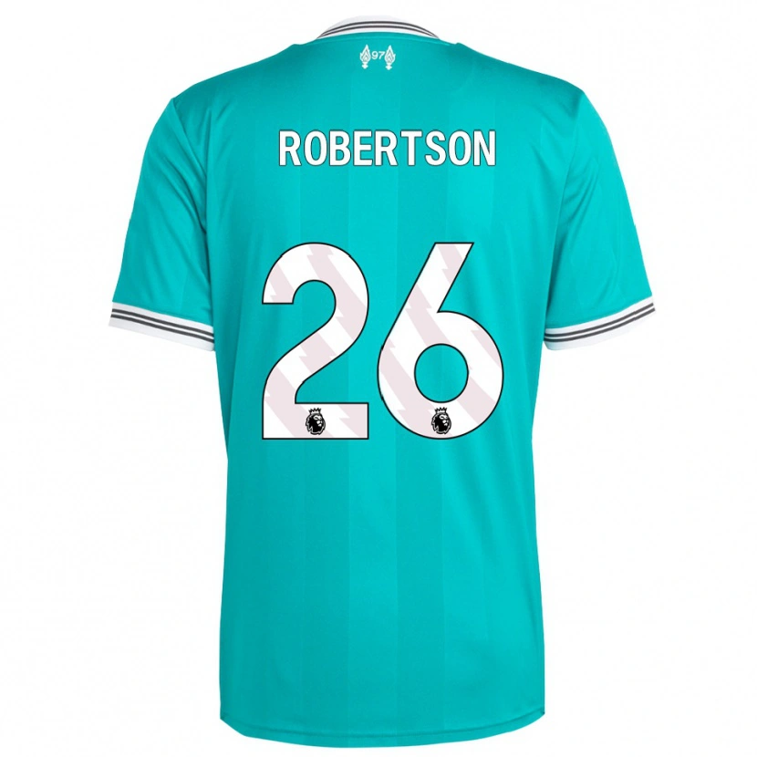 Danxen Criança Camisola Andrew Robertson #26 Verde Branco Terceiro 2025/26 Camisa