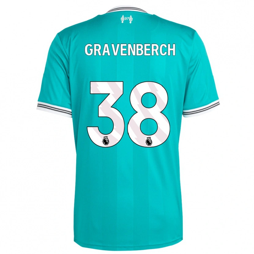 Danxen Criança Camisola Ryan Gravenberch #38 Verde Branco Terceiro 2025/26 Camisa