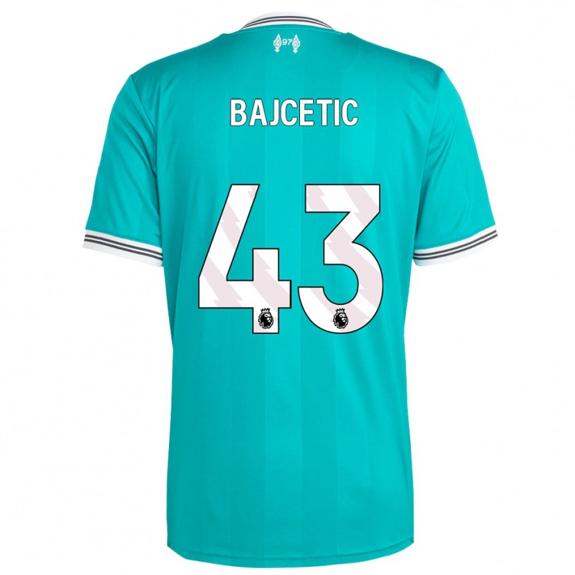 Danxen Criança Camisola Stefan Bajcetic #43 Verde Branco Terceiro 2025/26 Camisa