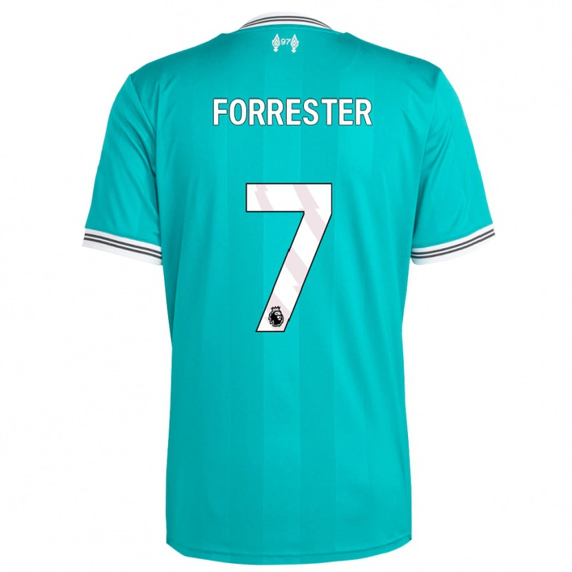 Danxen Criança Camisola La'more Forrester #7 Verde Branco Terceiro 2025/26 Camisa