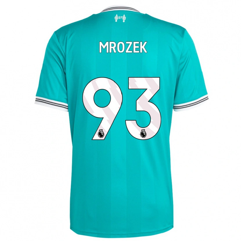 Danxen Criança Camisola Fabian Mrozek #93 Verde Branco Terceiro 2025/26 Camisa