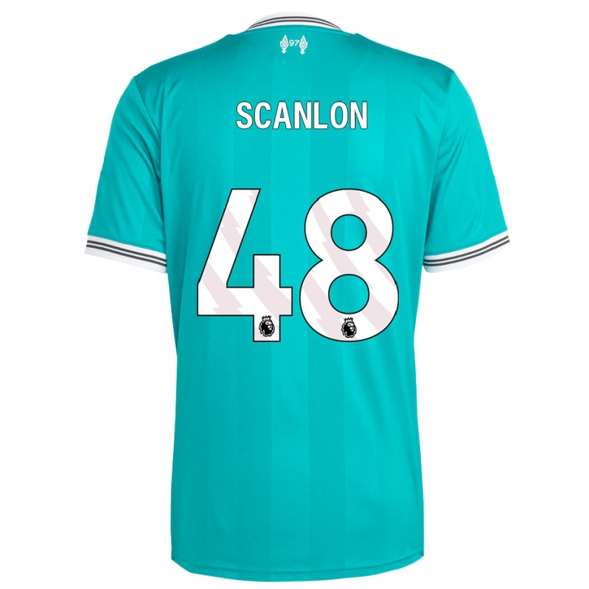 Danxen Criança Camisola Calum Scanlon #48 Verde Branco Terceiro 2025/26 Camisa
