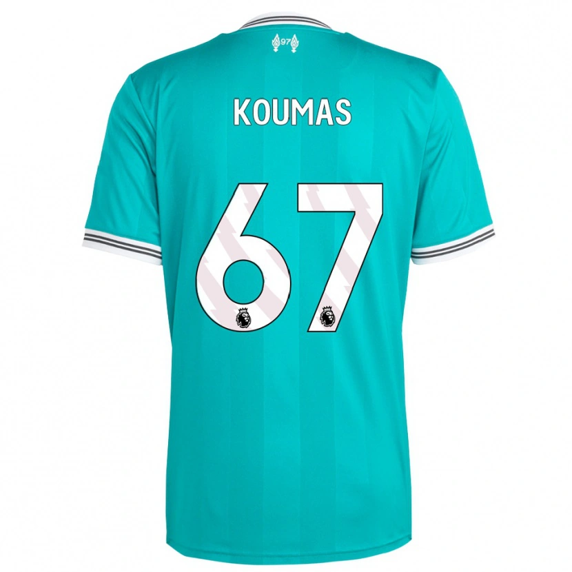 Danxen Criança Camisola Lewis Koumas #67 Verde Branco Terceiro 2025/26 Camisa