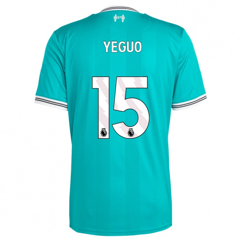 Danxen Criança Camisola Aiden Yeguo #15 Verde Branco Terceiro 2025/26 Camisa