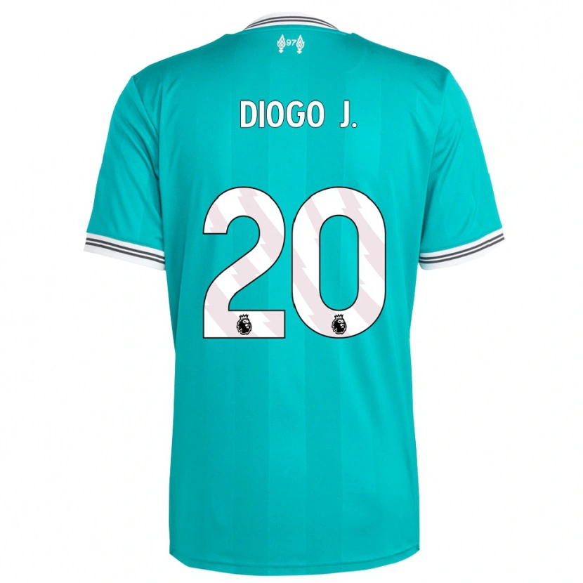 Danxen Criança Camisola Diogo Jota #20 Verde Branco Terceiro 2025/26 Camisa