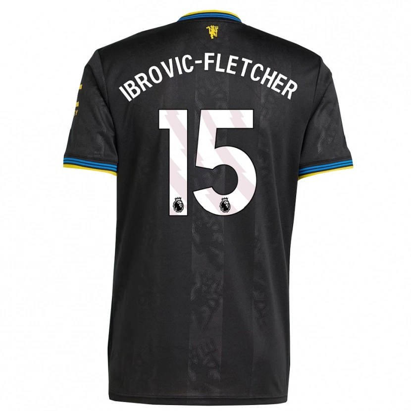 Danxen Criança Camisola Edward Ibrovic-Fletcher #15 Preto Amarelo Azul Terceiro 2025/26 Camisa