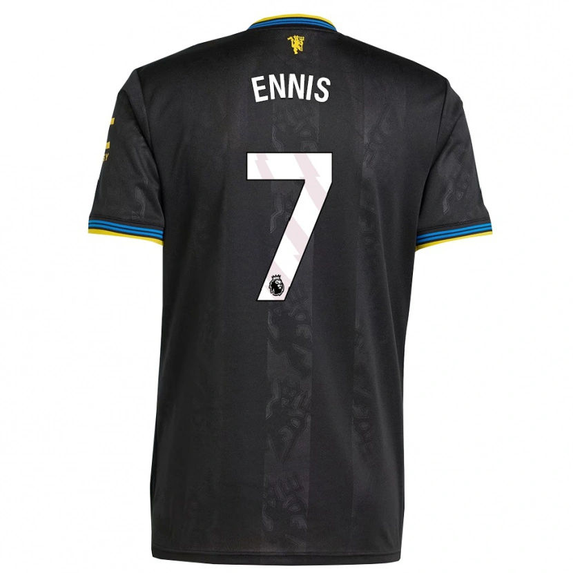 Danxen Criança Camisola Ethan Ennis #7 Preto Amarelo Azul Terceiro 2025/26 Camisa
