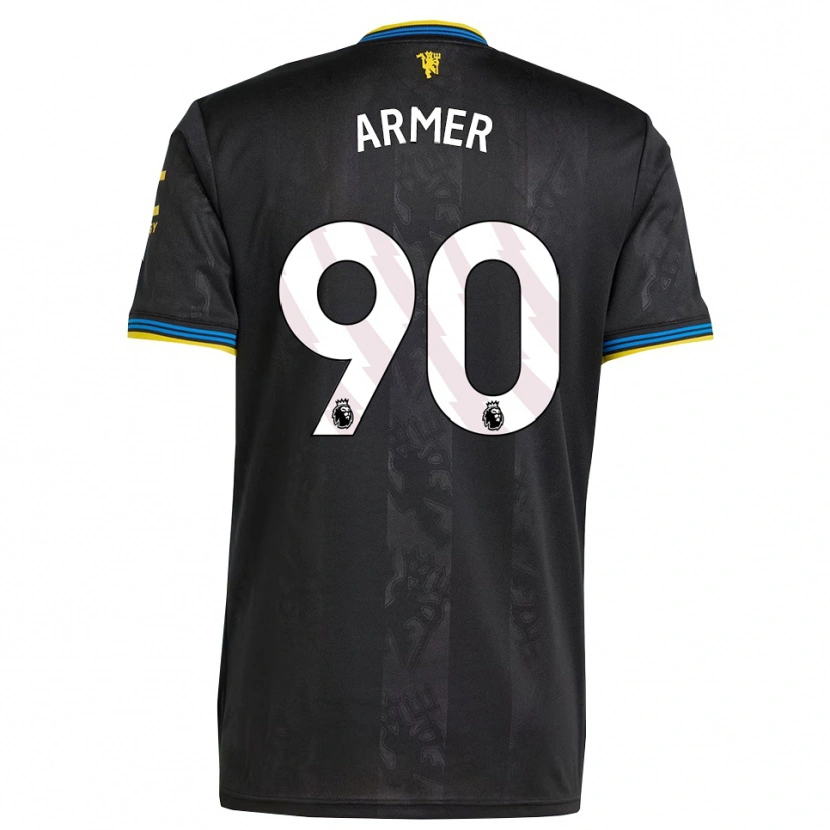 Danxen Criança Camisola Daniel Armer #90 Preto Amarelo Azul Terceiro 2025/26 Camisa