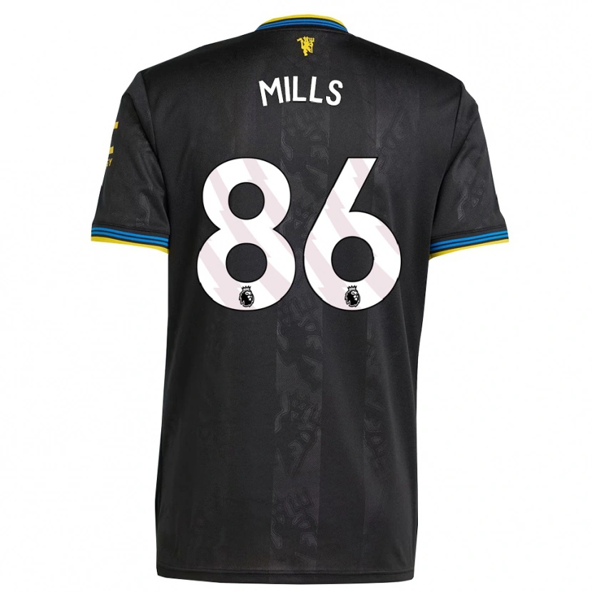 Danxen Criança Camisola Albert Mills #86 Preto Amarelo Azul Terceiro 2025/26 Camisa