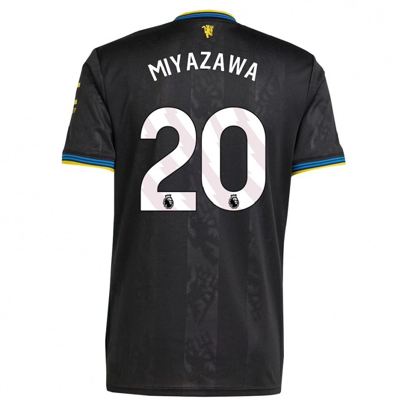 Danxen Criança Camisola Hinata Miyazawa #20 Preto Amarelo Azul Terceiro 2025/26 Camisa