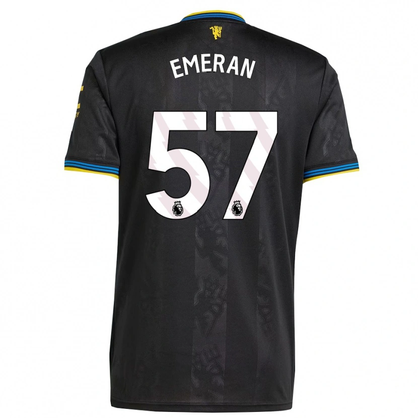 Danxen Criança Camisola Noam Emeran #57 Preto Amarelo Azul Terceiro 2025/26 Camisa