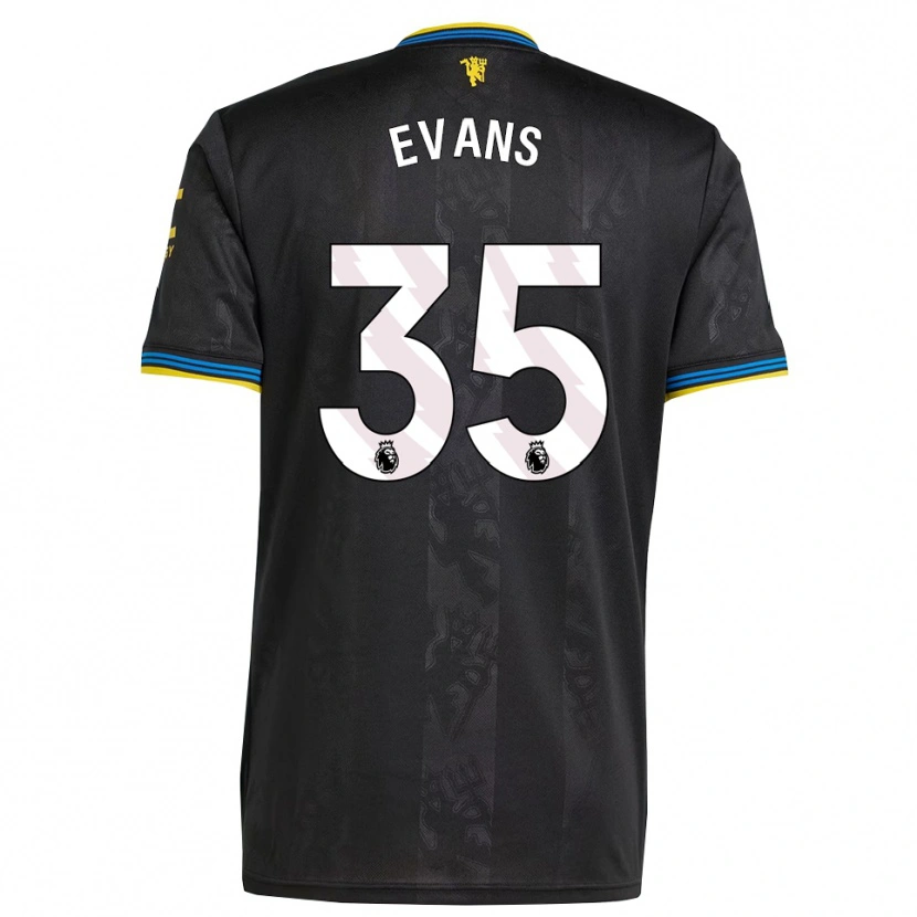 Danxen Criança Camisola Jonny Evans #35 Preto Amarelo Azul Terceiro 2025/26 Camisa