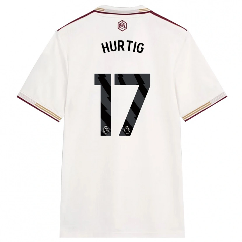 Danxen Criança Camisola Lina Hurtig #17 Branco Sujo Borgonha Terceiro 2025/26 Camisa