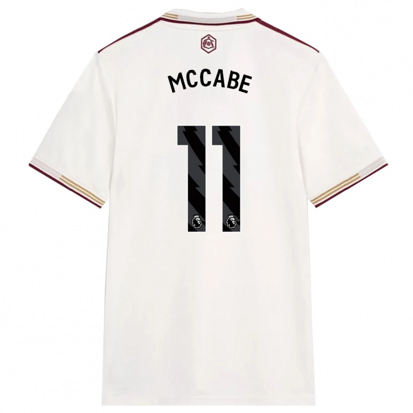 Danxen Criança Camisola Katie Mccabe #11 Branco Sujo Borgonha Terceiro 2025/26 Camisa