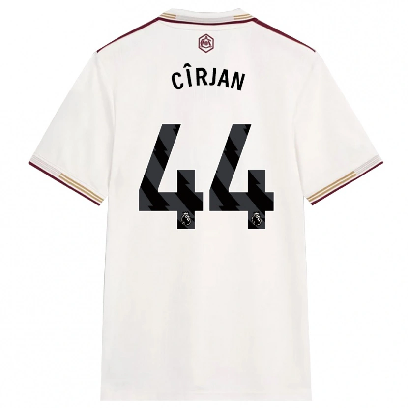 Danxen Criança Camisola Catalin Cîrjan #44 Branco Sujo Borgonha Terceiro 2025/26 Camisa