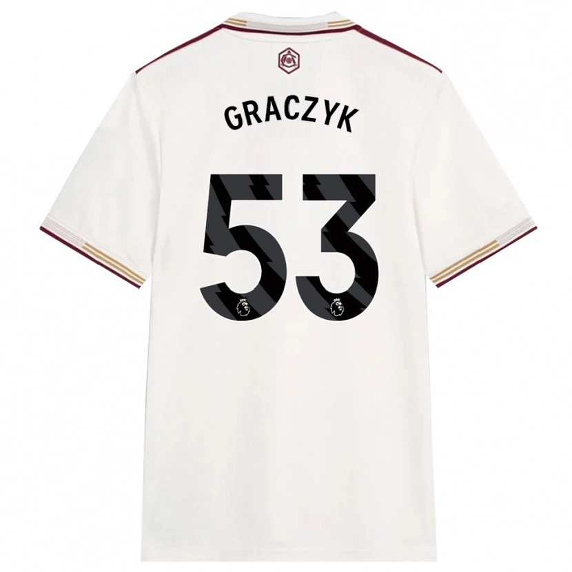 Danxen Criança Camisola Hubert Graczyk #53 Branco Sujo Borgonha Terceiro 2025/26 Camisa