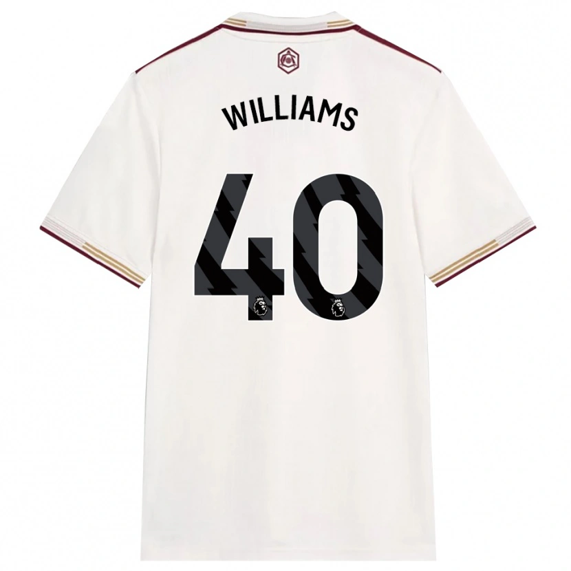 Danxen Criança Camisola Naomi Williams #40 Branco Sujo Borgonha Terceiro 2025/26 Camisa