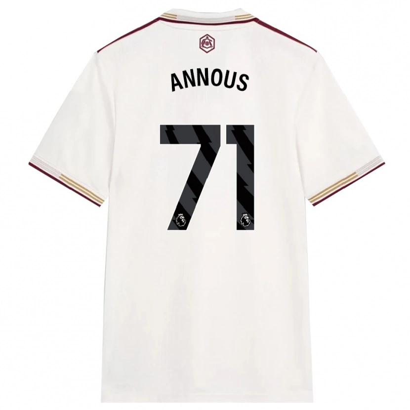 Danxen Criança Camisola Andre Harriman-Annous #71 Branco Sujo Borgonha Terceiro 2025/26 Camisa