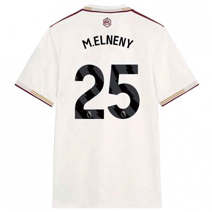 Danxen Criança Camisola Mohamed Elneny #25 Branco Sujo Borgonha Terceiro 2025/26 Camisa